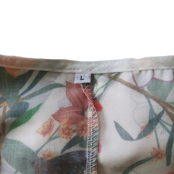 Floral Polyester Blouse Lightweight L - Picture 7 of 8